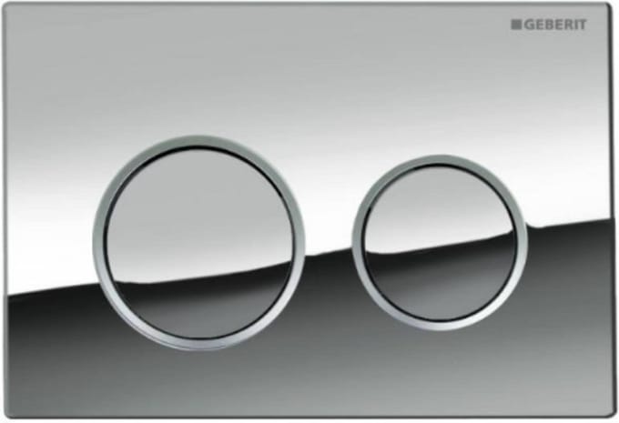 Geberit Omega20 bedieningsplaat - 2-toets spoeling - rond - gl.chr./matchr./gl.chr.