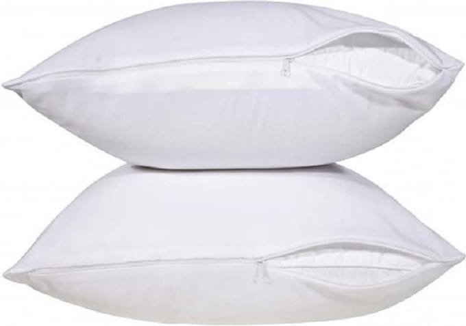 Molton -Kussenbeschermers -Kussenslopen-60x70 cm-Wit-Set van 2 Stuks