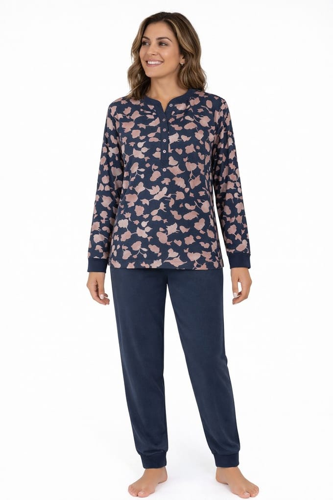 Lunatex - Dames Pyjama - Winter - Interlock - all over print - maat S