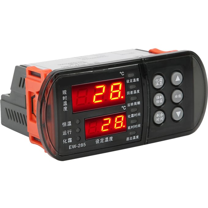 EW285 AC220V Digitale Temperatuurregelaar Koeling Ontdooien Thermostaat voor Koelopslag Vriezers black