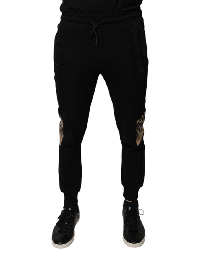 Casual Joggers met Luipaardprint en Zijkantstrookbroek