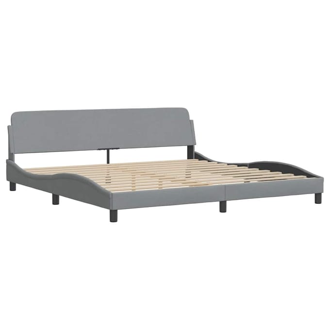 vidaXL - Bedframe - "Dover" - stof - lichtgrijs - 200x200 - cm