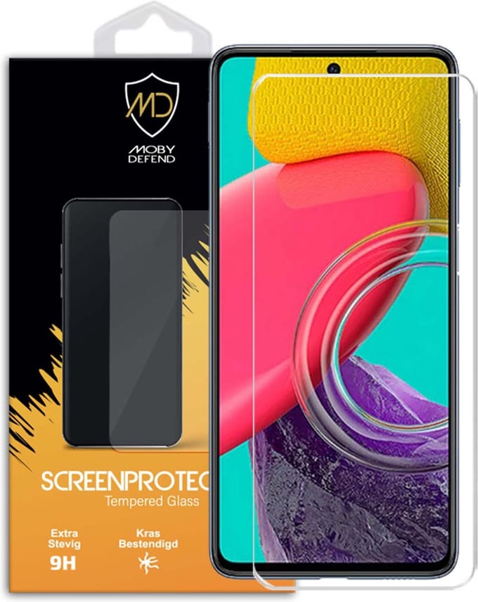 MobyDefend Screenprotector - Geschikt voor Samsung Galaxy M53 - Case-Friendly Screensaver - Gehard Glas