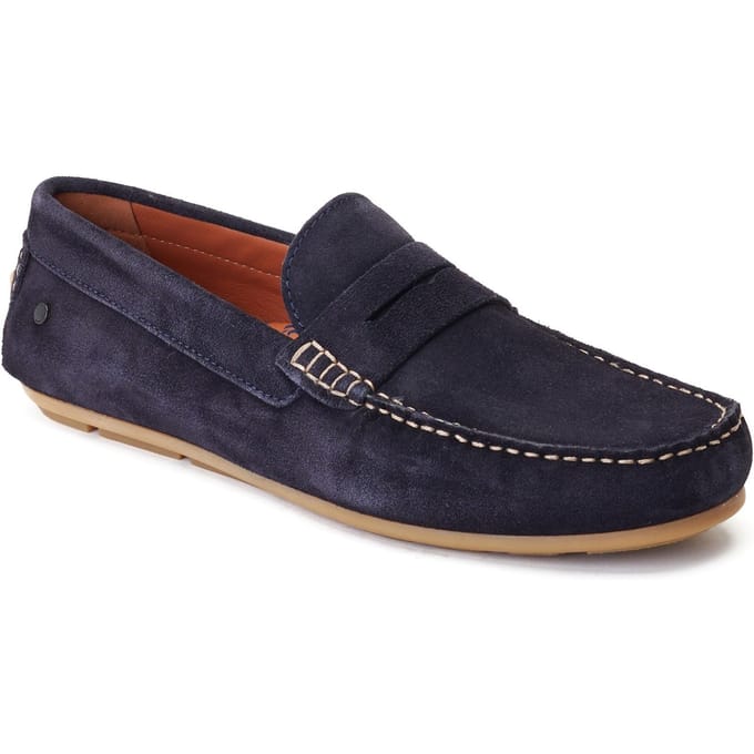 Base London Collins Leren Heren Navy Loafers