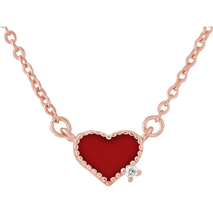 Rood hart ketting zirkoniumoxide verzilverd vergulde verguld