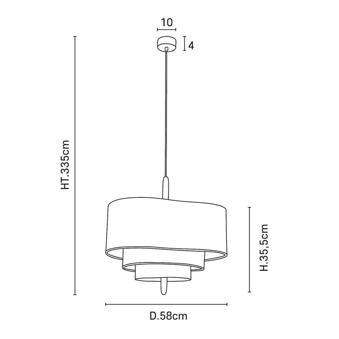 MARKET SET Pebble textiele hanglamp crème Ø 58 cm