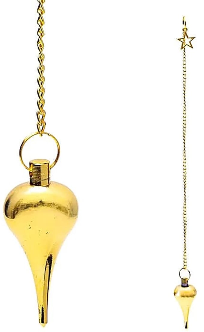 Pendel ster goudkleurig in fluwelen zakje – 24 cm