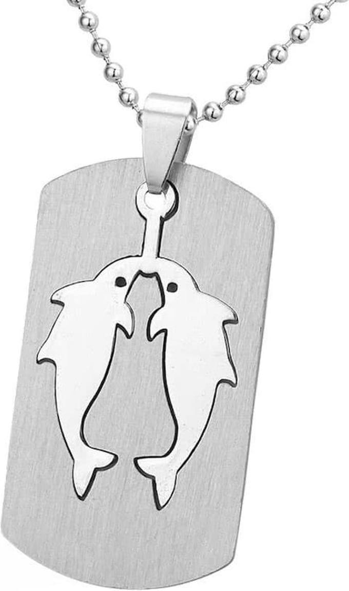 Fako Bijoux® - Ketting - RVS Hanger - Sterrenbeeld Open - Vissen