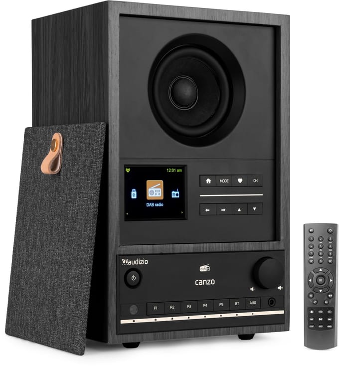 Internetradio - Audizio Canzo - FM & DAB radio - Bluetooth - Afneembaar frontpaneel - Grijs - 40W