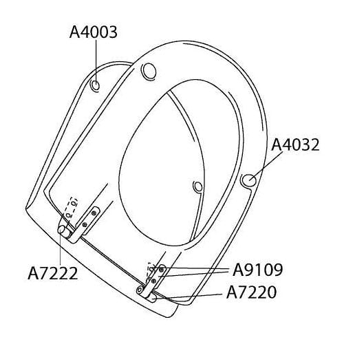 Pressalit spacer for seat without cover