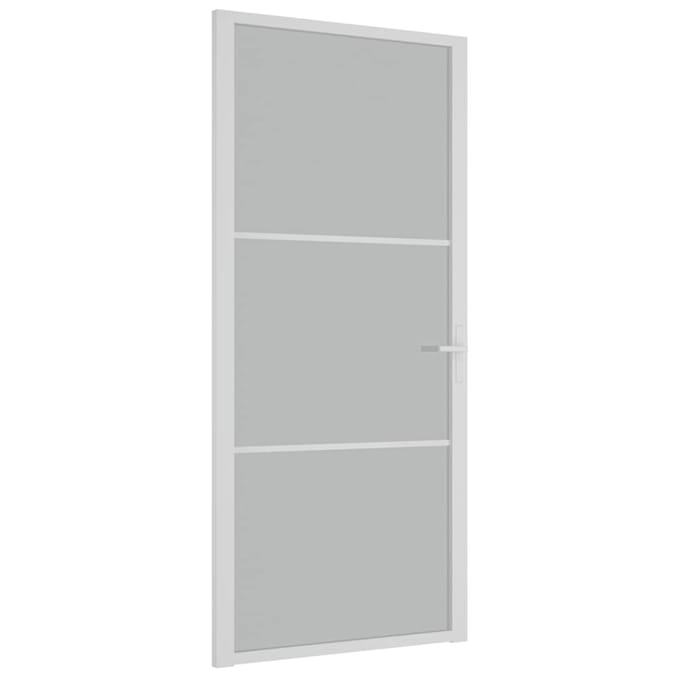 vidaXL - Binnendeur - 93x201,5 - cm - matglas - en - aluminium - wit