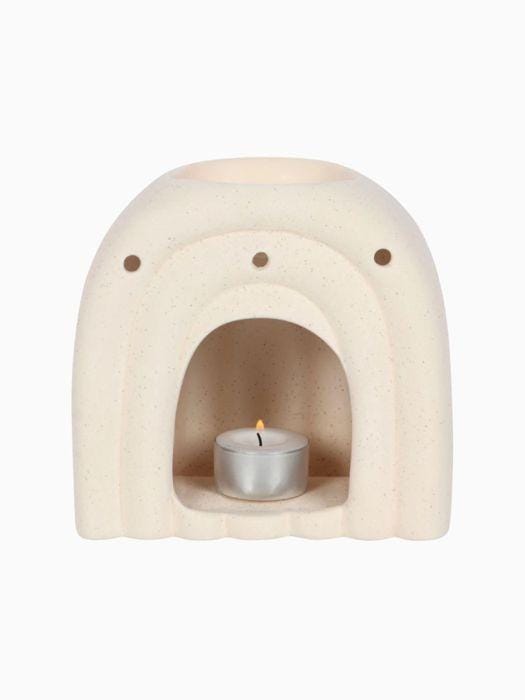 Oliebrander en wasverwarmer minimalistische speckle arch - wit