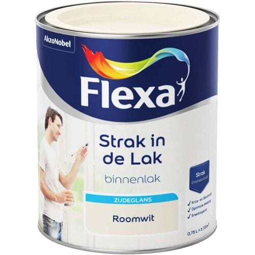 Flexa - Strak In De Lak Binnenlak Zijdeglans - Roomwit - 750 Ml
