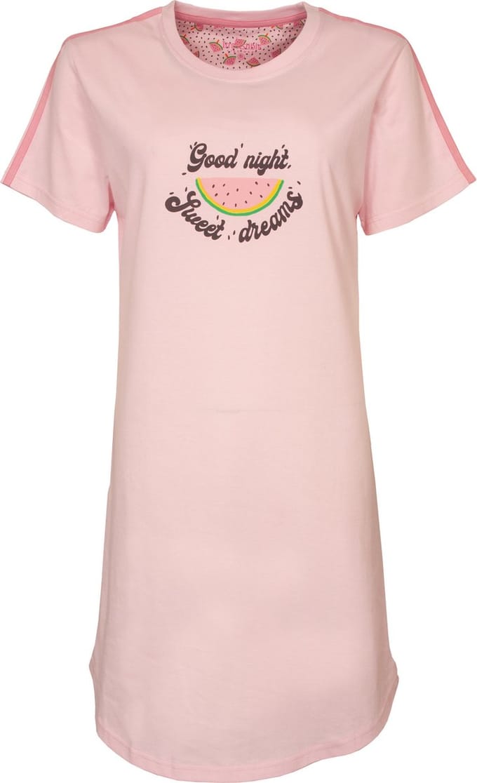 Irresistible Dames Nachthemd - Watermeloen - Licht Roze - Maat S
