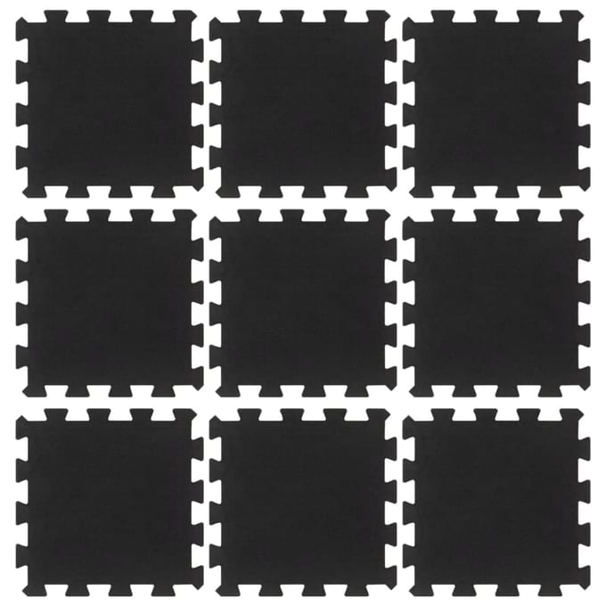 vidaXL - Rubbertegels - 9 - st - 16 - mm - 30x30 - cm - zwart