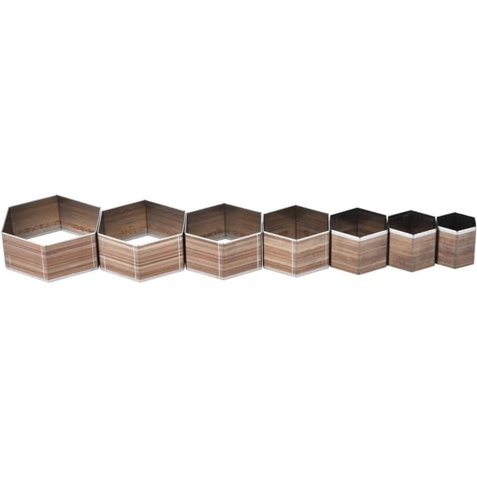 7 stuks 20-50mm Zeshoekige Vorm Leder Ambacht Snijmal Stans voor Lederwaren DIY gray