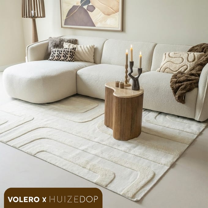 Studio Clarice Wollen vloerkleed - Judith Lines Creme - 200x290cm