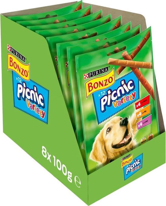 8x Bonzo (Friskies) Picnic Variety - Hondensnack - 100g