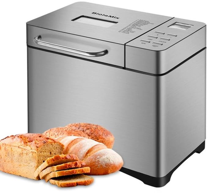 Milova Broodbakmachine - 19 programma's - Fruit- en notendispenser - Timer - Warmhoudfunctie - Voor broden van 500, 750 en 1000 gram