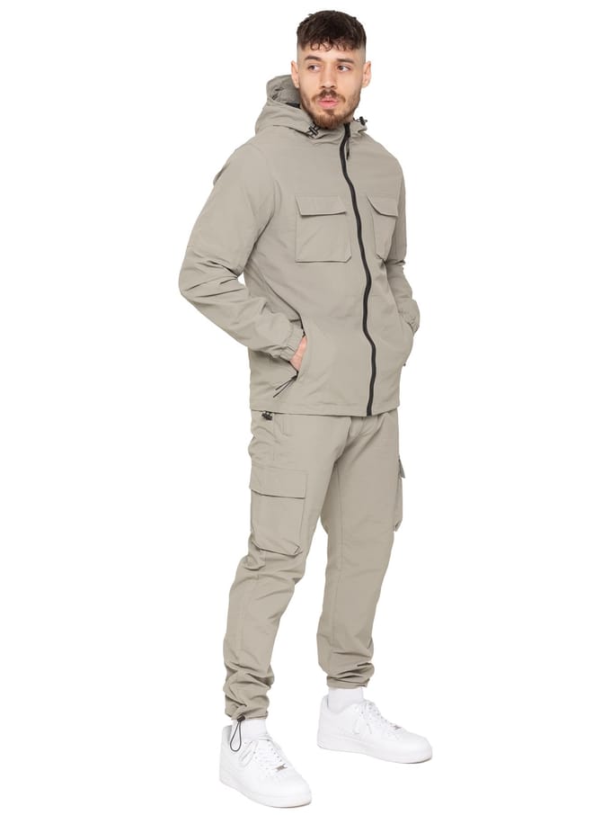 Enzo Milano Heren Poly Cargo Trainingspak Set
