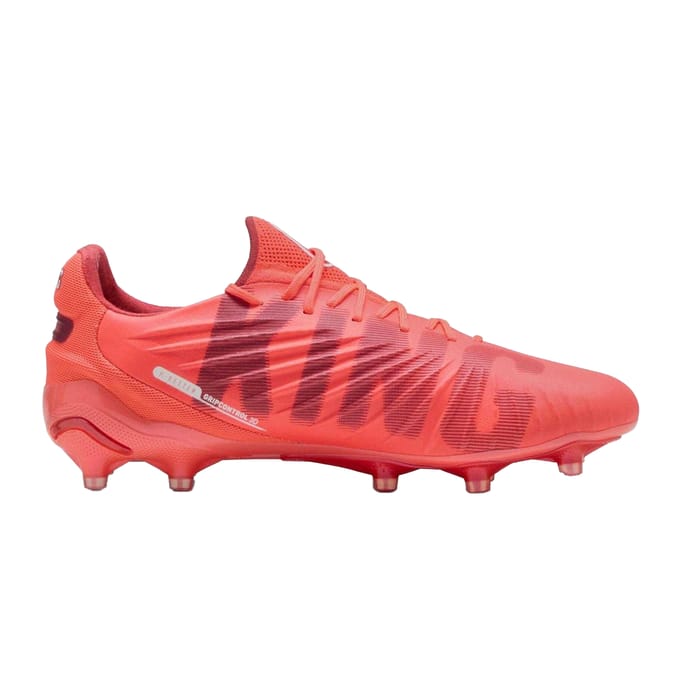 Puma Dames/Dames King Ultimate Stevige Grond Voetbalschoenen (Wit/vuurrood)