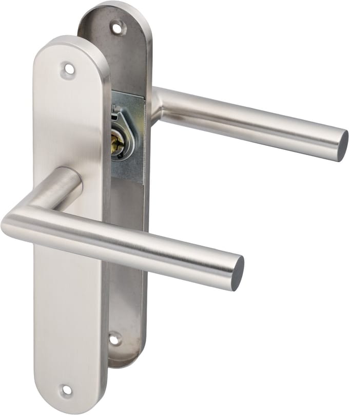 Ostiumhome® Volano - Deurbeslag - Deurklink op Rond Schild - RVS Zilver - Complete Set