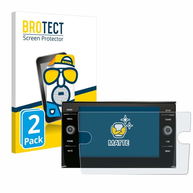 BROTECT - Screenprotector voor Volkswagen Composition Media 2017 - Folie Beschermfolie matte 2 Stuks