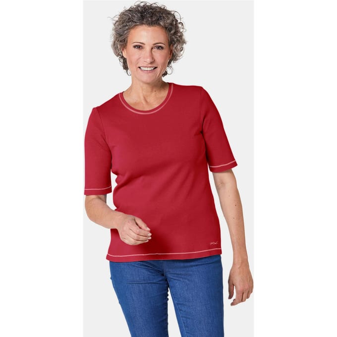 Basic shirt van puur katoen - rood - Gr. 48 van Goldner Fashion