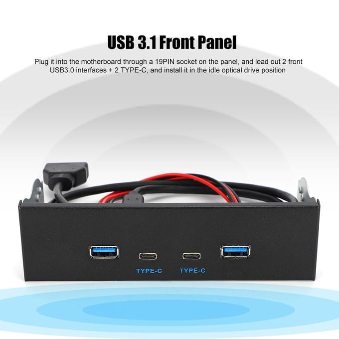 USB3.1 Gen2 Voorpaneel 10G Optische Drive USB3.0+2.0+Type C Type E Paneel Computeronderdelen gray