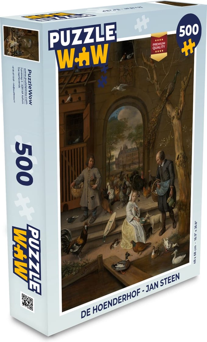Puzzel De hoenderhof - Jan Steen - Legpuzzel - Puzzel 500 stukjes