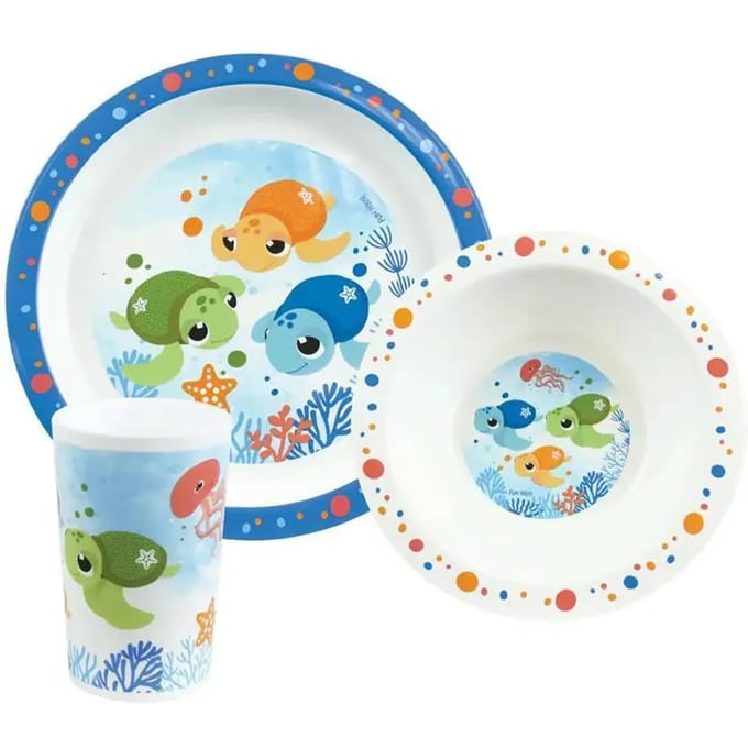 Kinderservies Jemini Ma petite carapace assiette, bol, verre