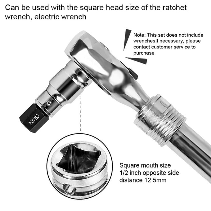 14 stuks 12in Hex Bit Socket Set Elektrische Sleutel Ratelsleutel Hex Bits Accessoire Auto Repareren zwart