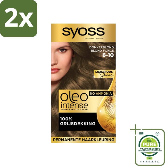 Syoss Oleo Intense - Haarverf - 6-10 - Donkerblond - 115ml x 2