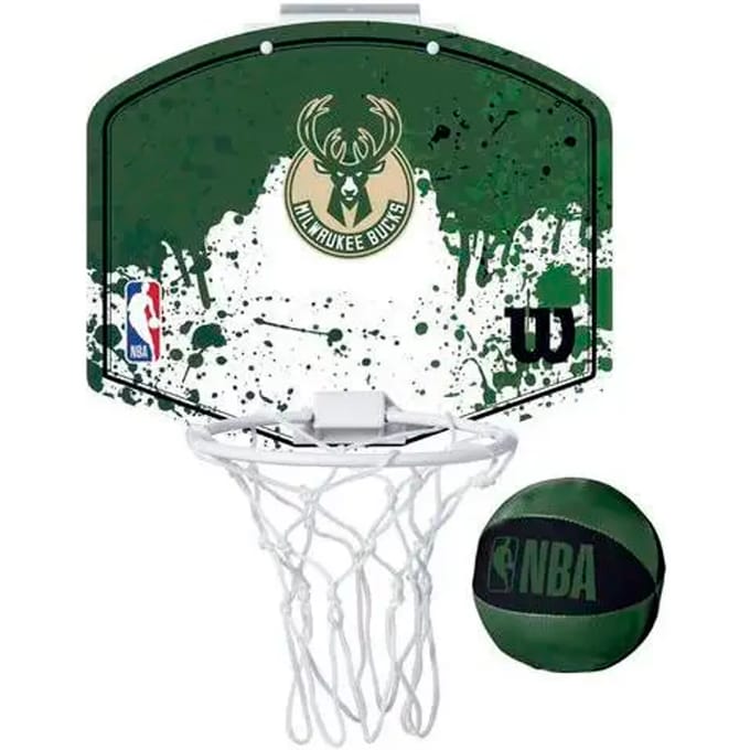 Wilson NBA Team Mini Hoop Bucks - basketsets - groen/wit