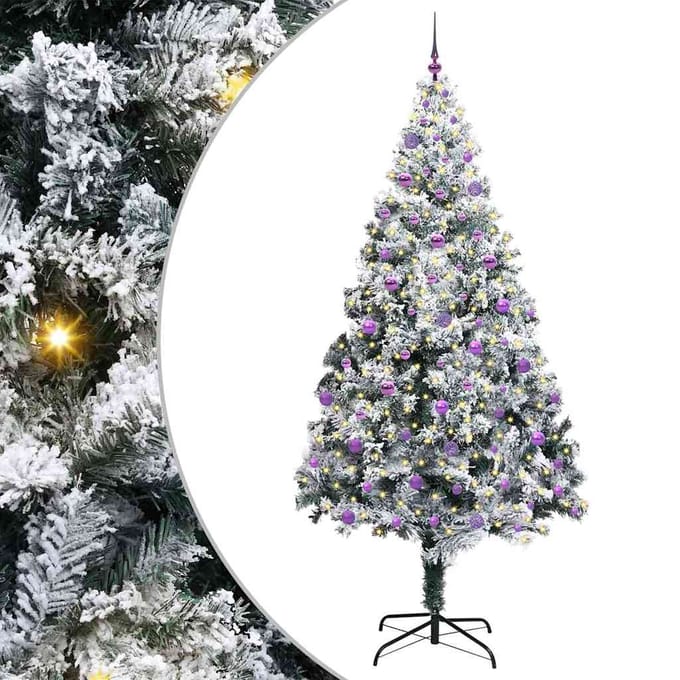vidaXL - Kunstkerstboom - Wit - 240 - cm - PVC - en - Staal - en - Kunststof