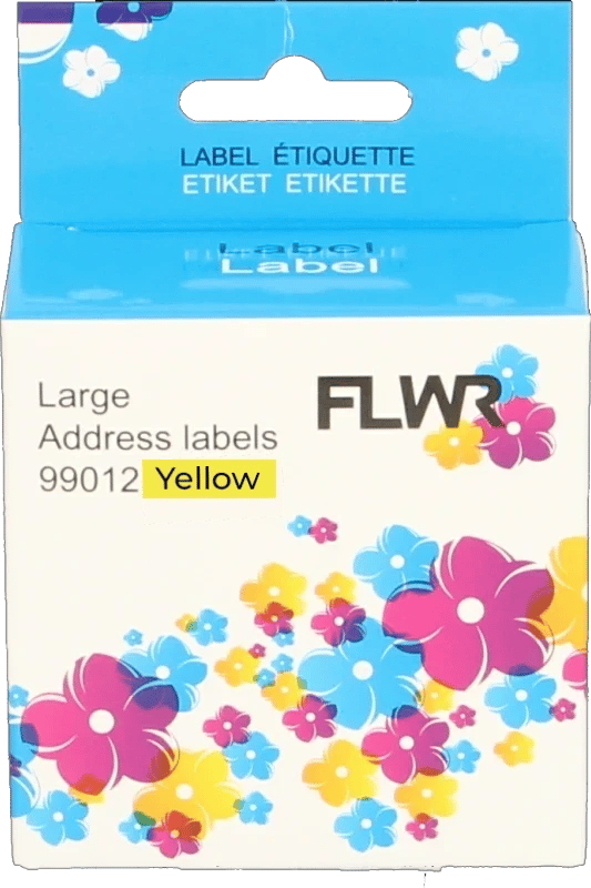 FLWR - Labels / Dymo 99012 adreslabel / geel / Geschikt voor Dymo