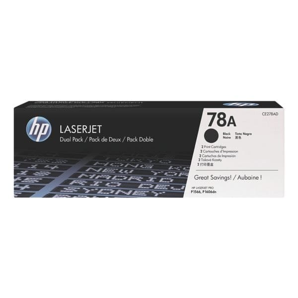 Voordeelpakket 2x HP LaserJet CE278AD printcassettes zwart