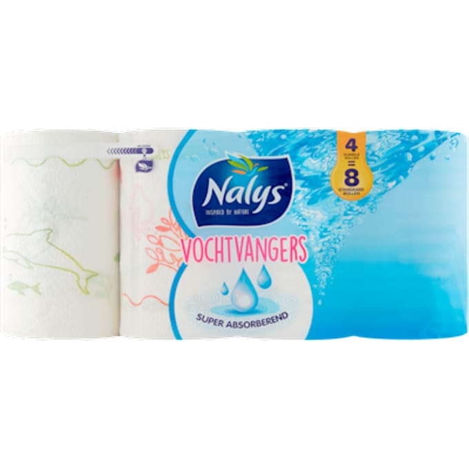 Nalys - Keukenpapier Vochtvangers - 4 dubbele rollen
