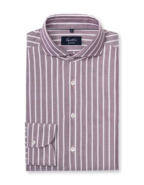 OLYMP Signature Overhemd, Tailored Fit, Signature Cutaway, Bordeauxrood