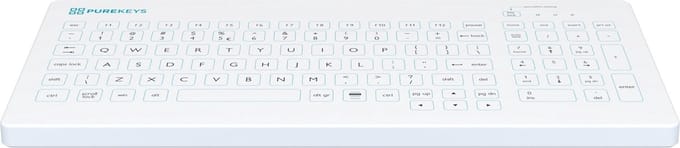 Purekeys - draadloos medisch toetsenbord - compact - wit
