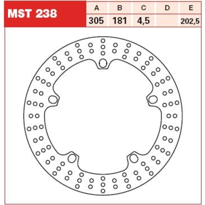 Remschijf TRW MST238, 1 Stuk