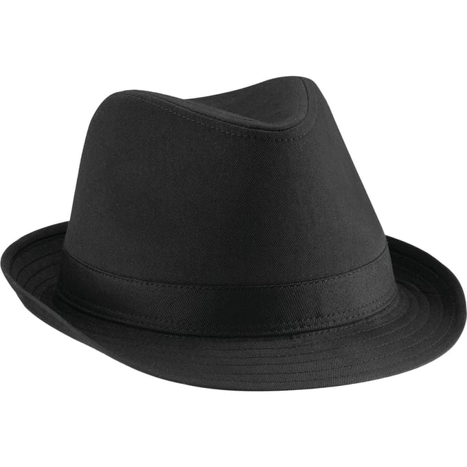 Beechfield Unisex Fedora Volwassenen (Zwart)