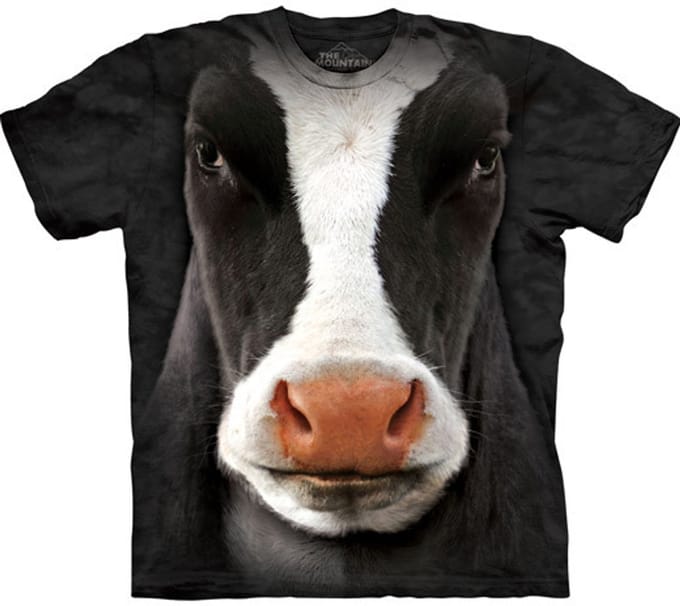 T-shirt Black Cow Face S