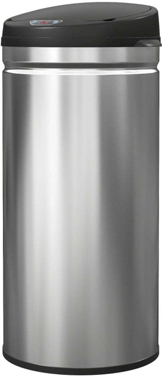Sensor Afvalemmer - 42L - Soft Close Contactloos - RVS - Zilver
