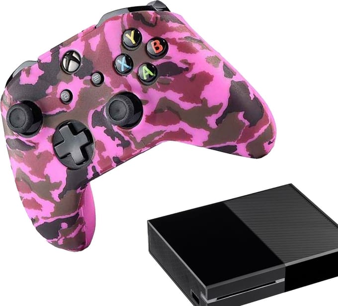 Gadgetpoint - Hoesjes & Skins voor Xbox One - Performance Gaming Case - Soft Grip Covers - Anti-Slip Controller Accessoires - Camo - Roze