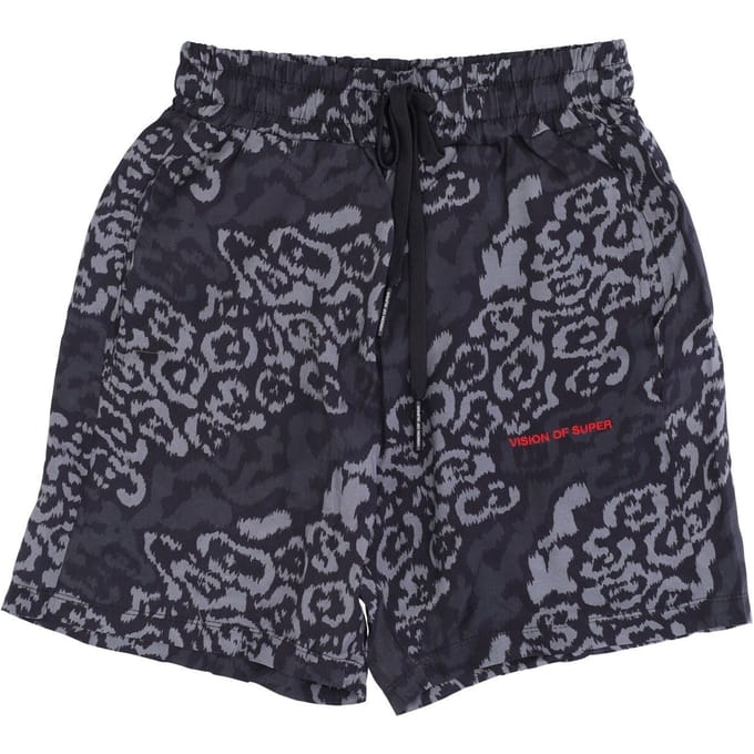 Heren allover luipaardshort zwart