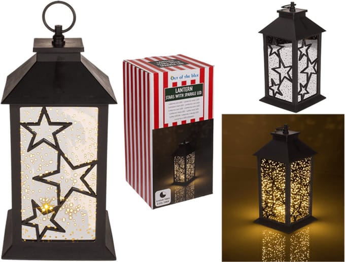 Out of the Blue Plastic Lantern Stars with sparkle LED