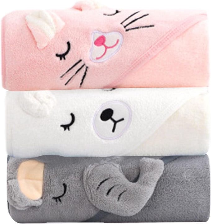 Badhanddoek met capuchon voor baby's - 3 stuks extra zachte en absorberende badhanddoeken