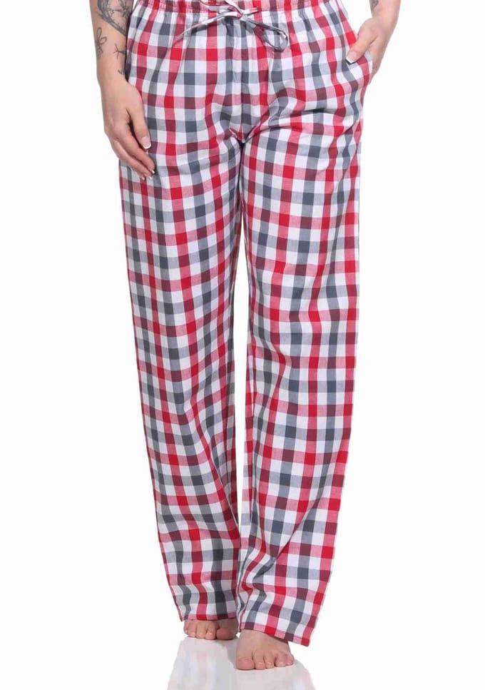 Normann dames pyjamabroek lang geweven katoen - ideaal om te ontspannen