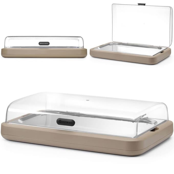 Vitrinekast met koelinzet uniq GN 1/1 - beige